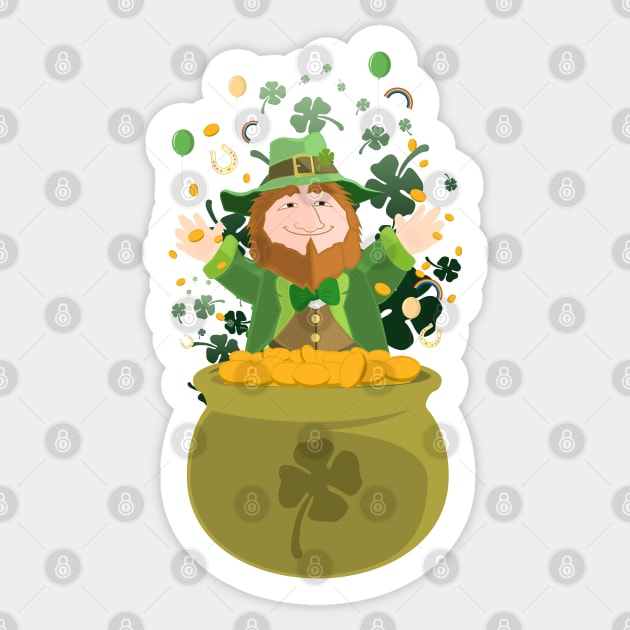 Saint Patrick's Leprechaun Gold Sticker by adamzworld